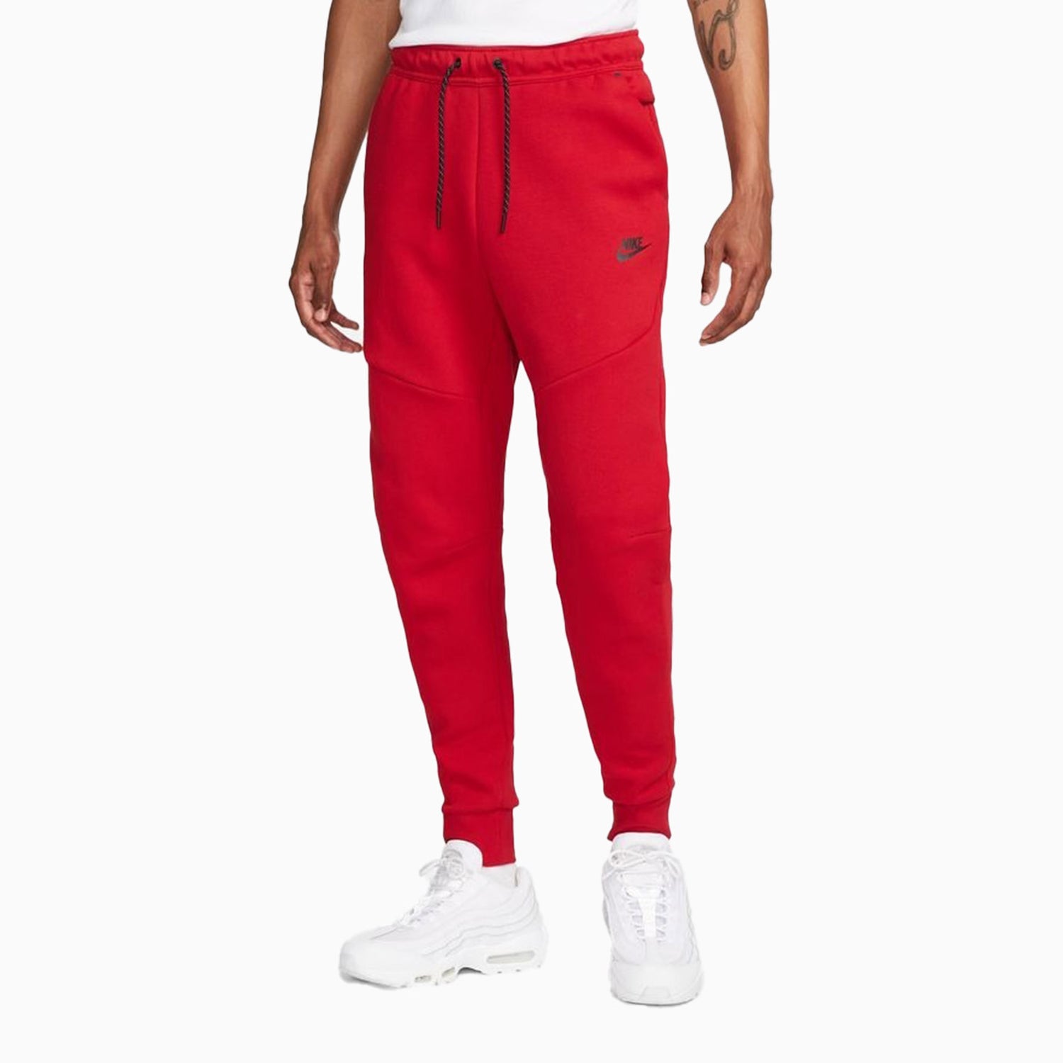 CU4489-687 Nike Tech Fleece Full-Zip Hoodie Gym Red Black Swoosh