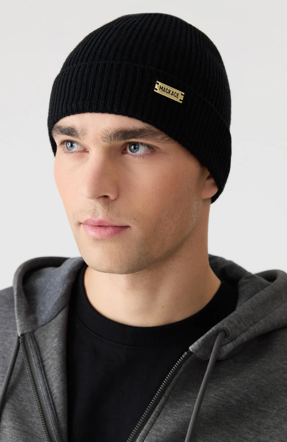DAWSON Fish Rib Knit Wool Blend Beanie