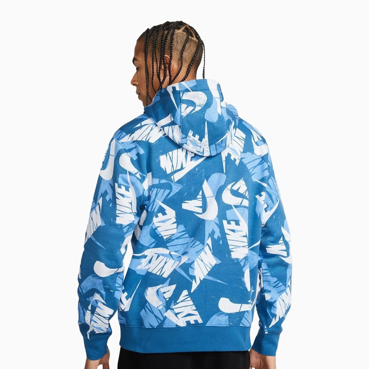 Men's nike sportswear club printed pullover hoodi outlet