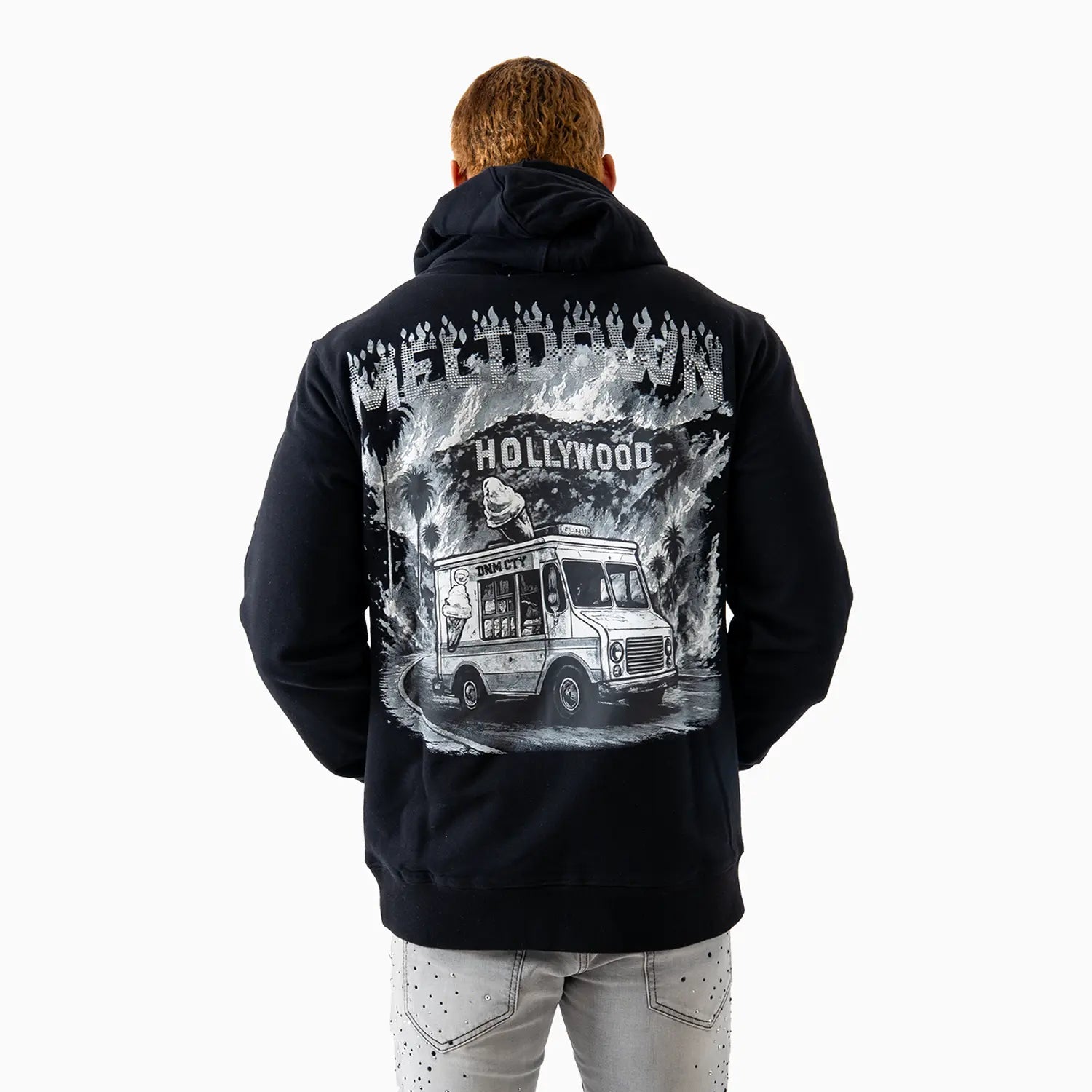 Men's Meltdown On Sunset Stone Hoodie