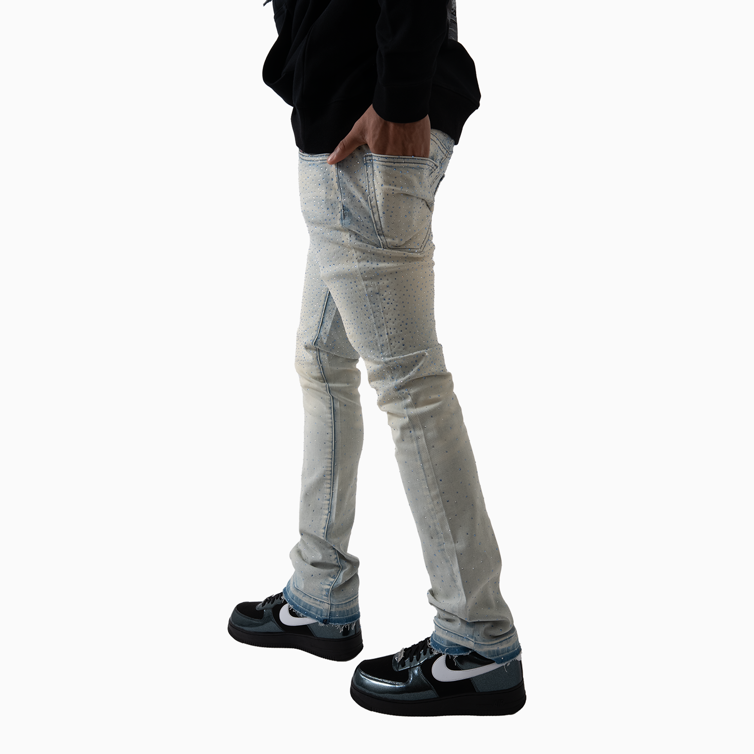Men's Denim With Baby Blue Stone Pant