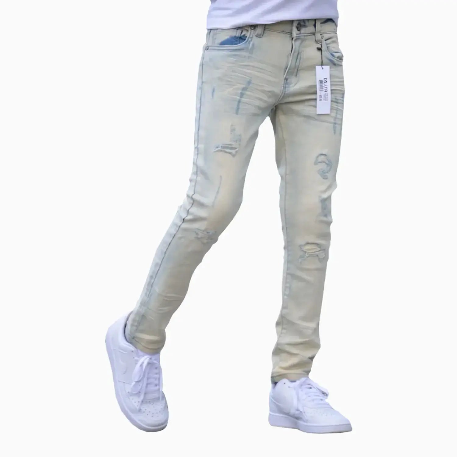 Kid's Ultra Stretch Denim Pant Premium Disaster - Tops and Bottoms USA