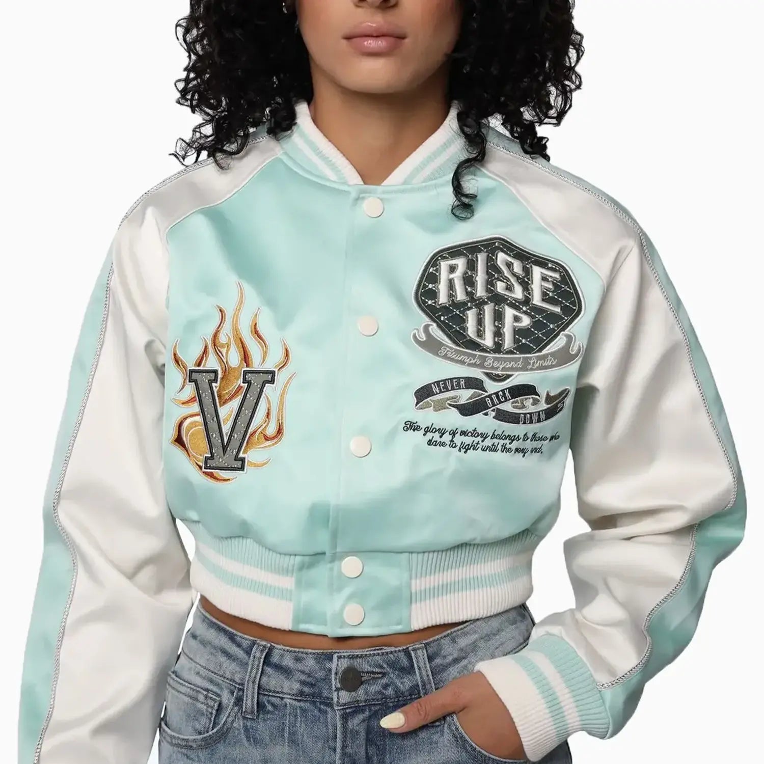 Women's Varsity Cropped Light Jacket