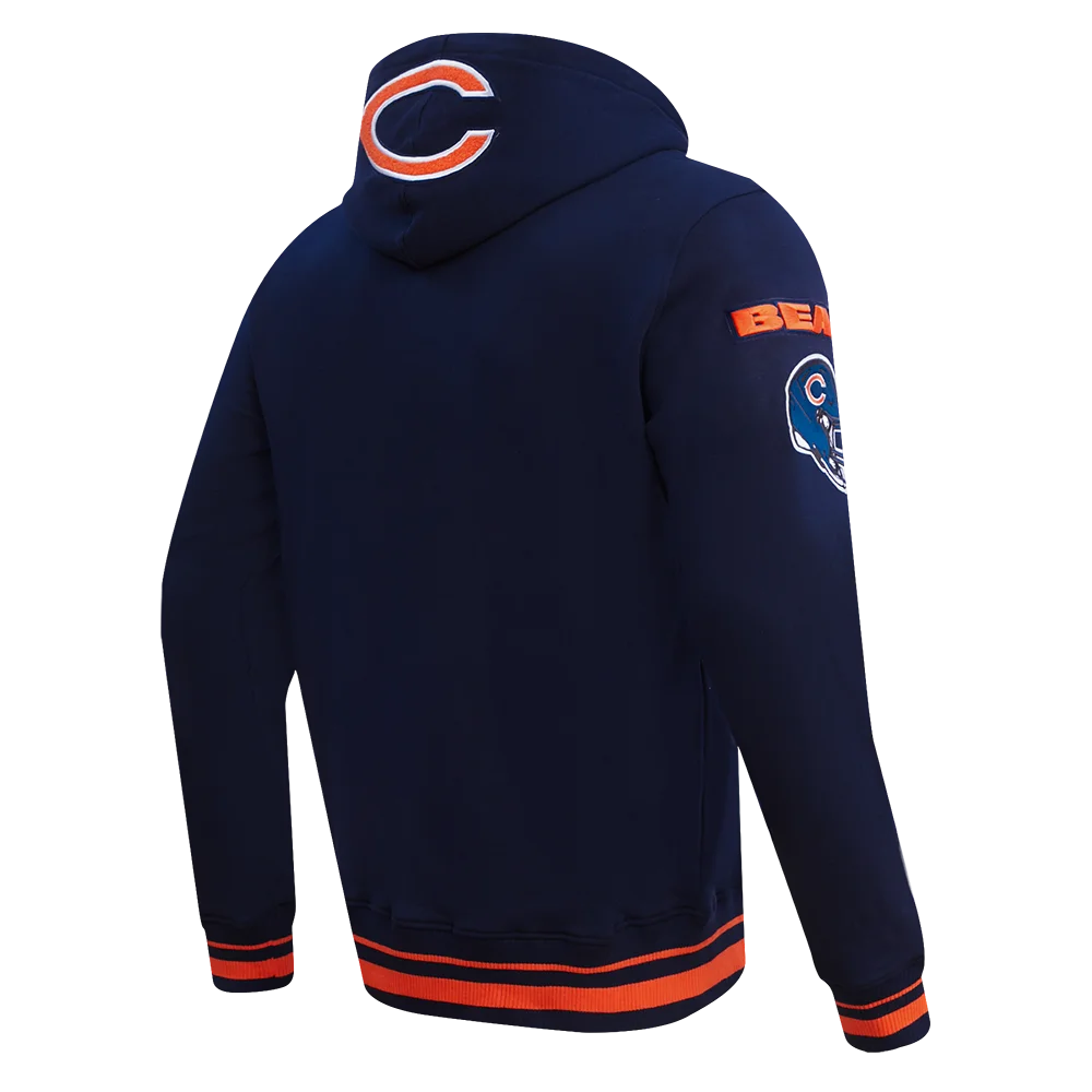 Men's Chicago Bears Mash Up Rib Fleece Pull Over Hoodie
