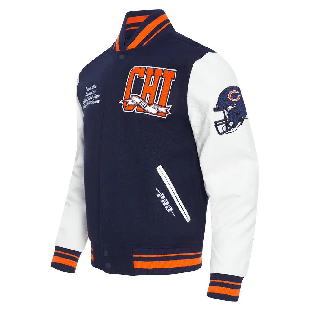 Men's Chicago Bears Team Pennants Wool Varsity Jacket