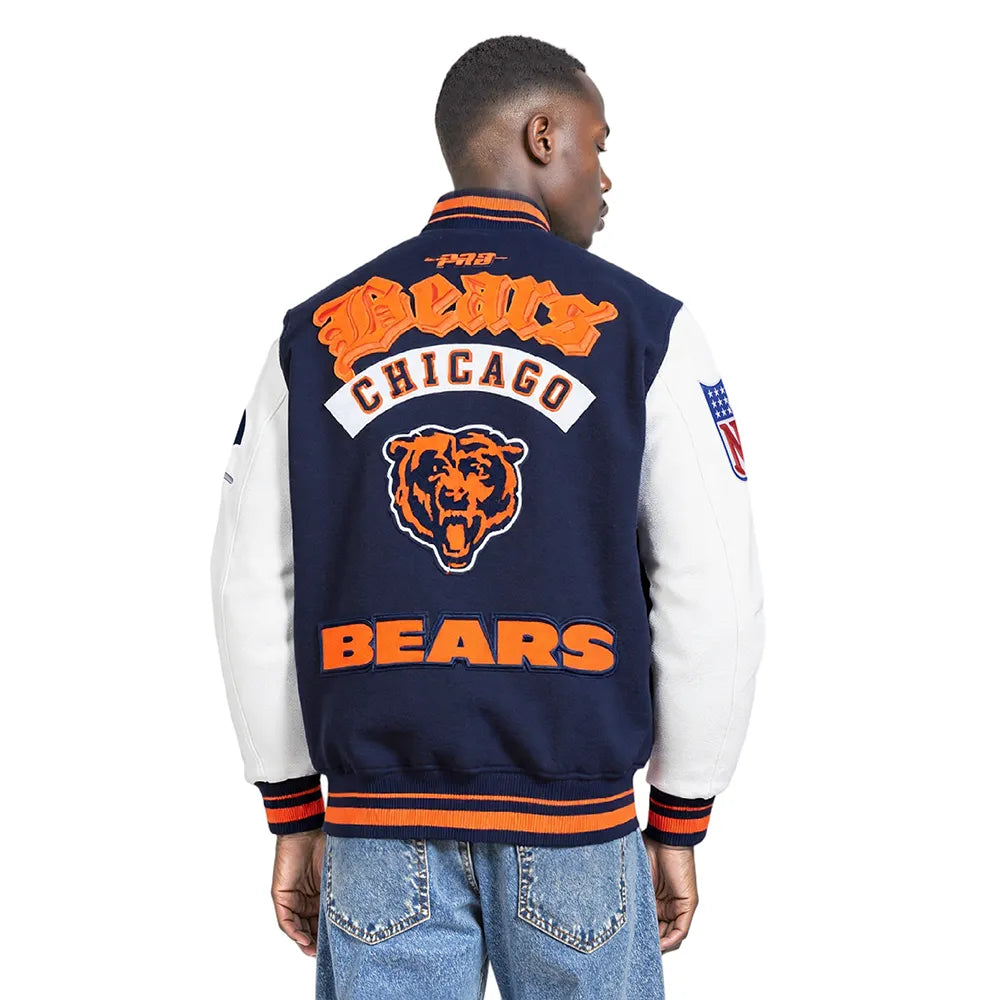 Men's NFL Chicago Bears Rib Wool Varsity Jacket