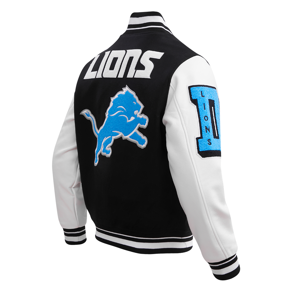 Men's Detroit Lions NFL Mash Up Rib Wool Varsity Jacket