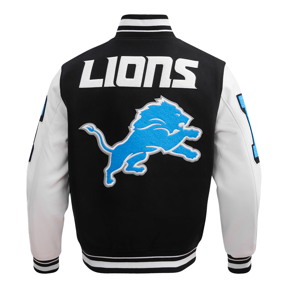 Men's Detroit Lions NFL Mash Up Rib Wool Varsity Jacket