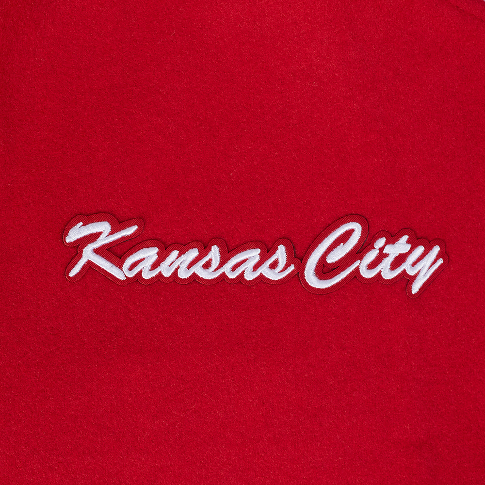 Men's Kansas City Chiefs NFL Team Badge Rib Wool Varsity Jacket