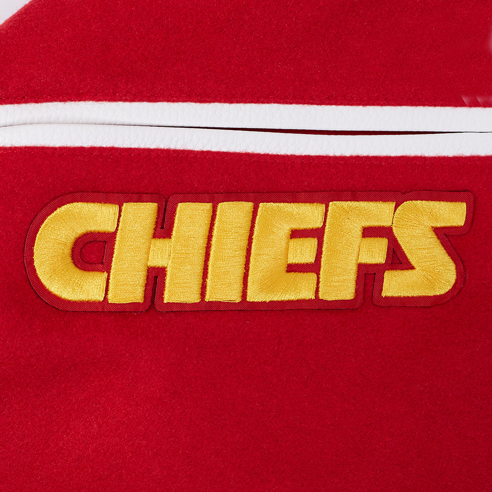 Men's Kansas City Chiefs NFL Team Badge Rib Wool Varsity Jacket