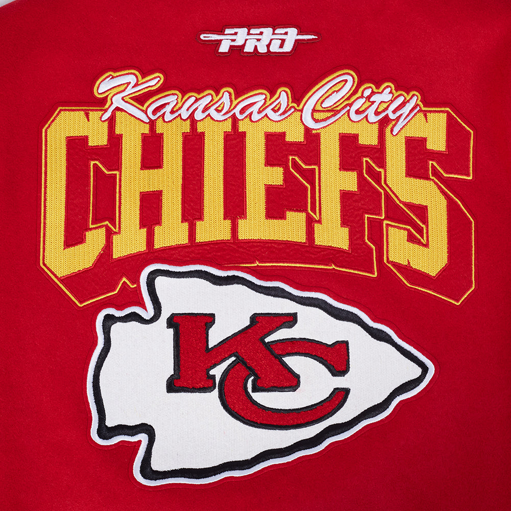 Men's Kansas City Chiefs NFL Team Badge Rib Wool Varsity Jacket