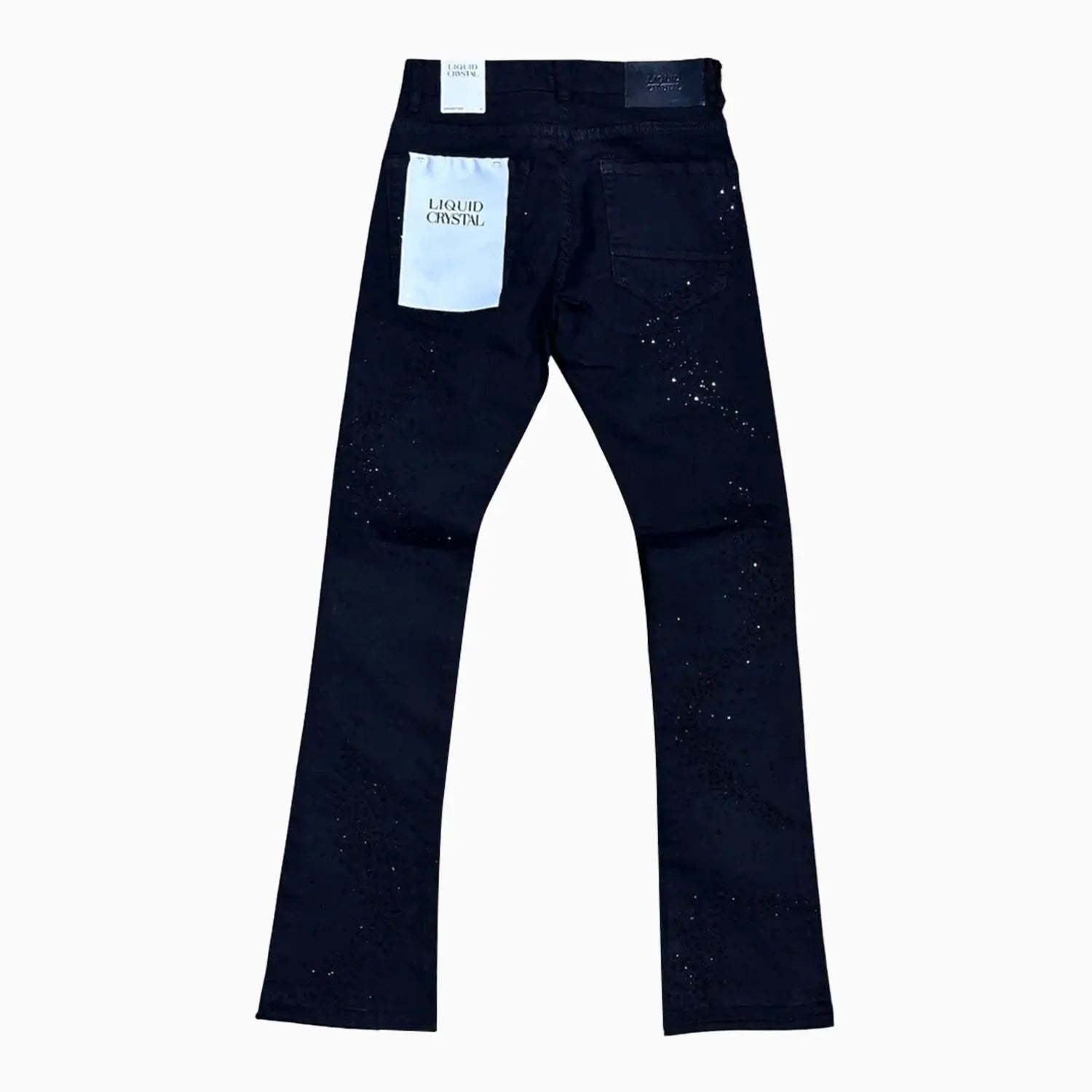 Men's Small and Big Liquid Crystals Stacked Denim Pant