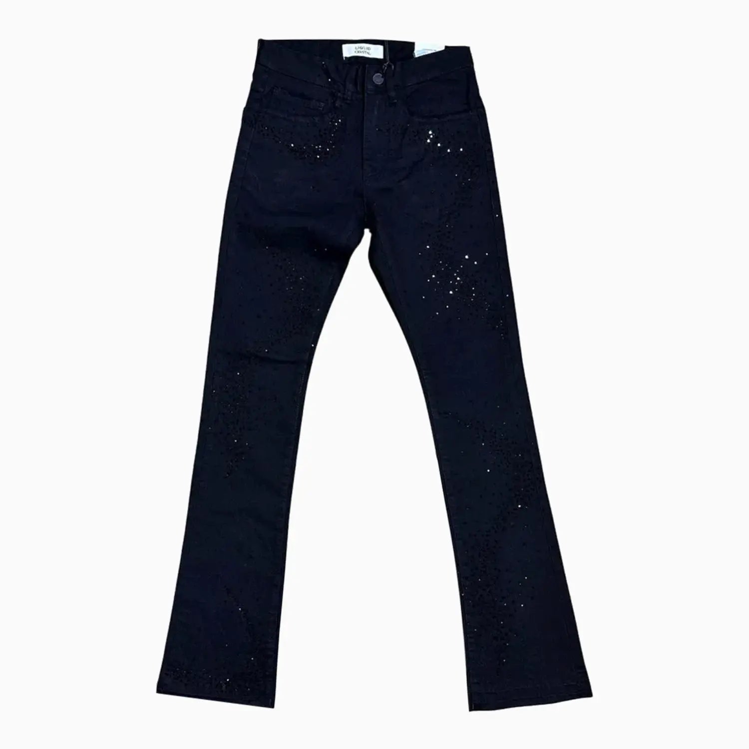 Men's Small and Big Liquid Crystals Stacked Denim Pant