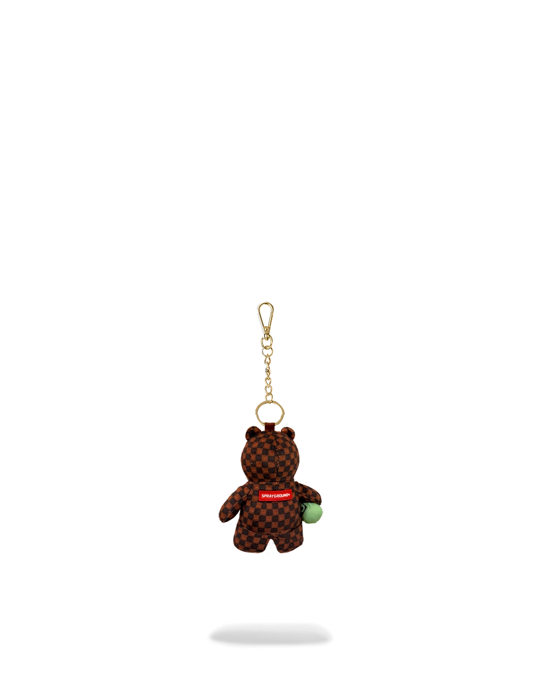 Sip WTF Bubbly Brown Check Bear Keychain