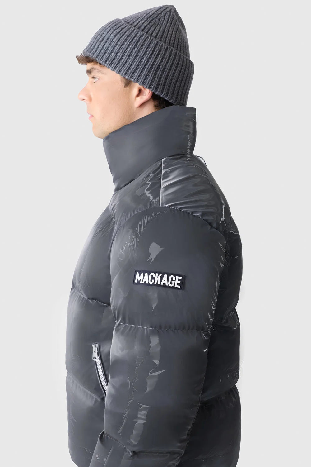 Men's KENT-GLO High-Gloss Removable Hooded Down Jacket