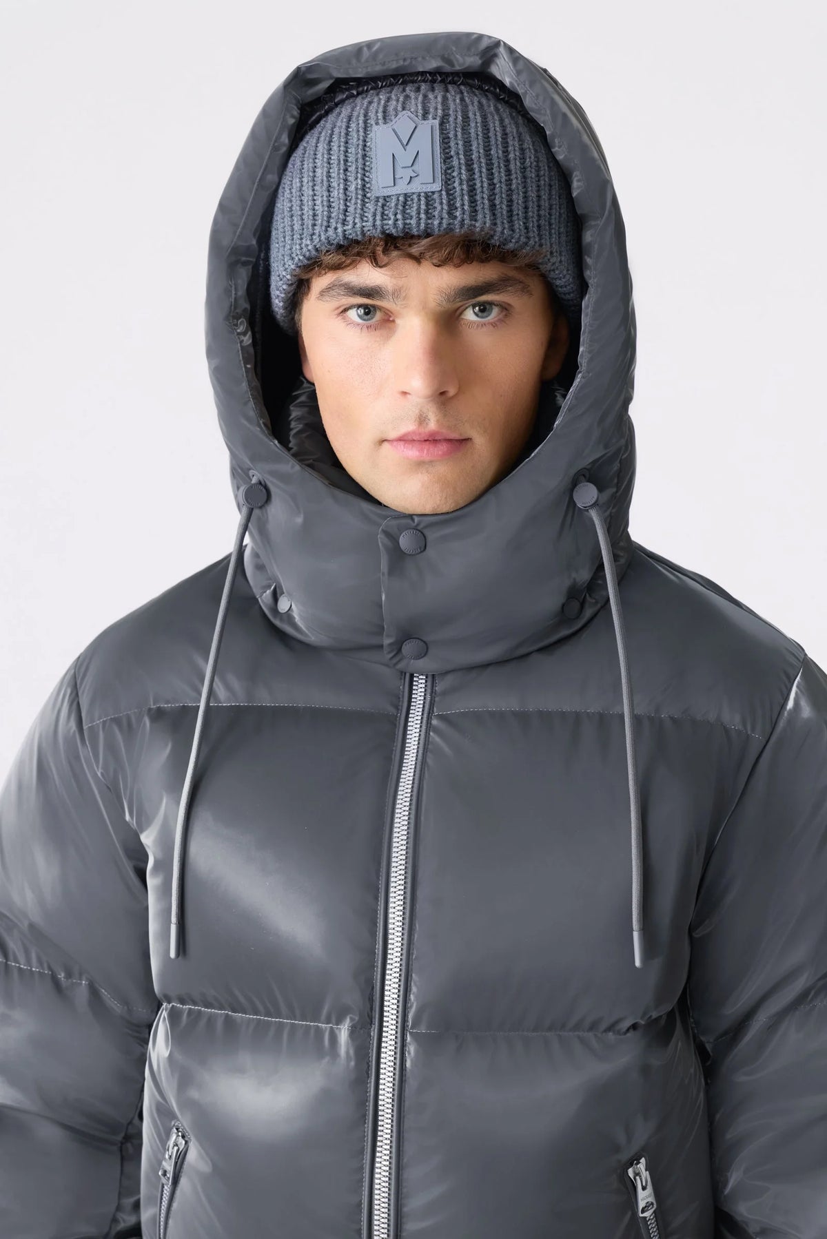 Men's KENT-GLO High-Gloss Removable Hooded Down Jacket