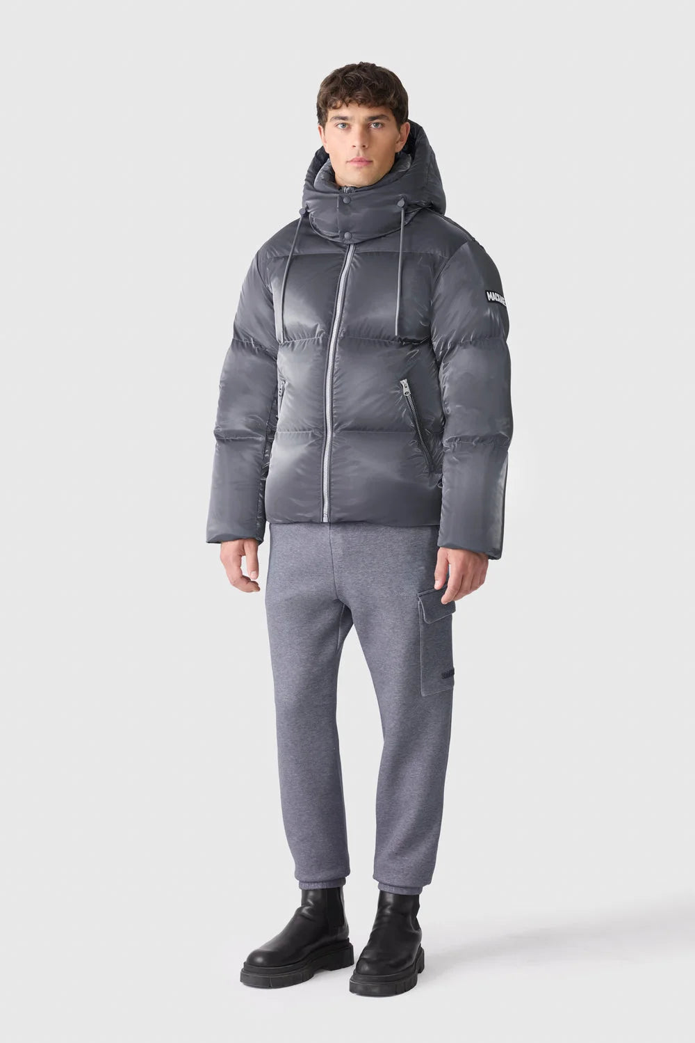 Men's KENT-GLO High-Gloss Removable Hooded Down Jacket
