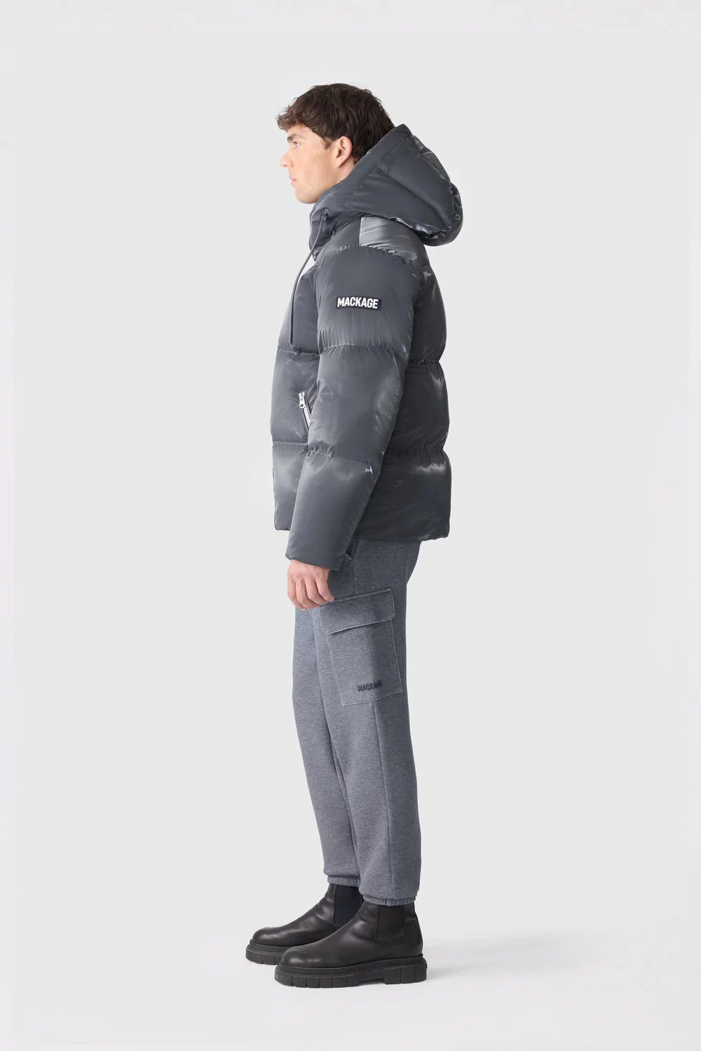 Men's KENT-GLO High-Gloss Removable Hooded Down Jacket
