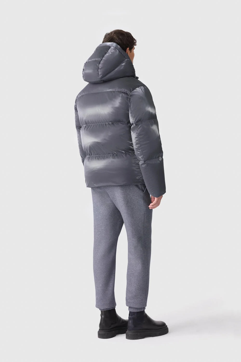 Men's KENT-GLO High-Gloss Removable Hooded Down Jacket