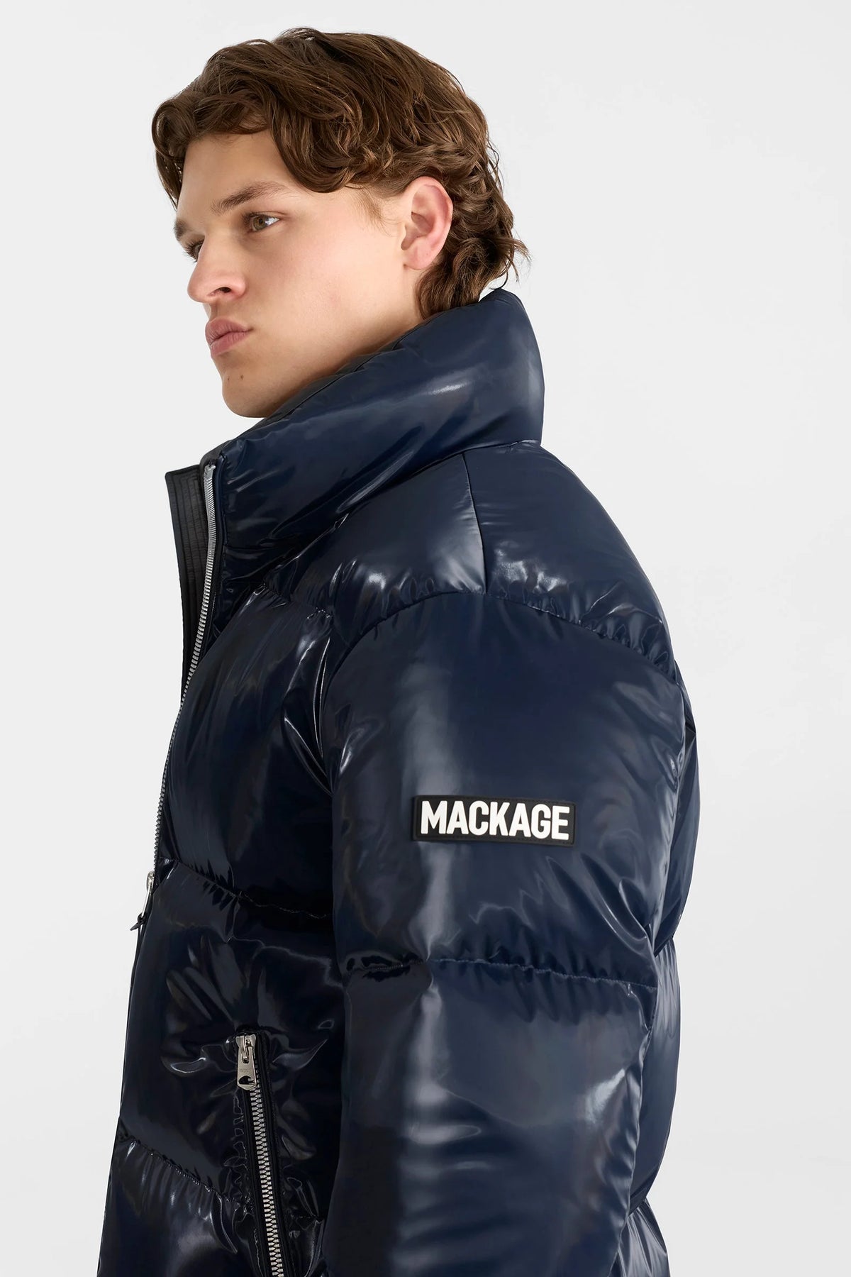 Men's KENT-GLO High-Gloss Removable Hooded Down Jacket