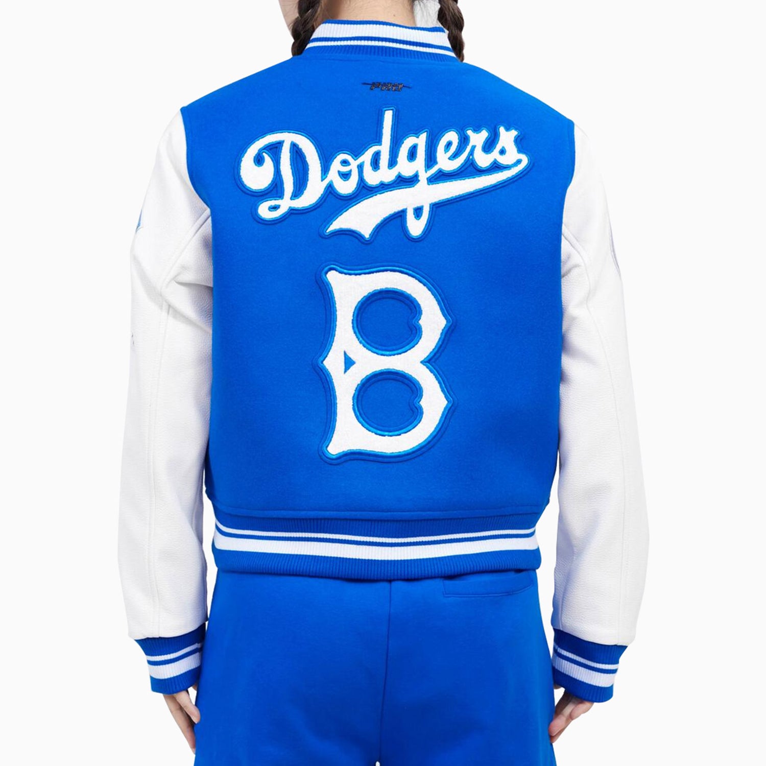 Pro Standard Womens Brooklyn Dodgers NFL Wool Varsity Jacket Royal Blue White / M