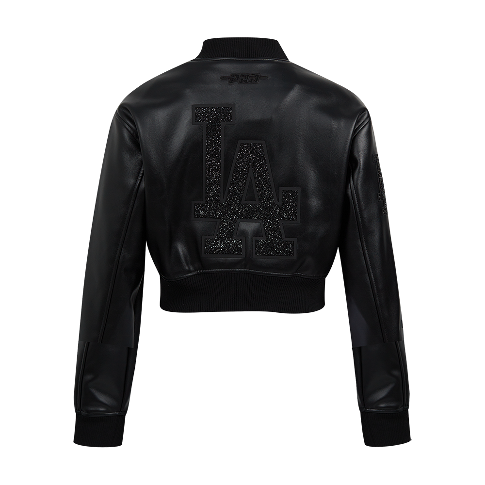 Women's Los Angeles Dodgers MLB Washed Crystalline Cropped Leather Var