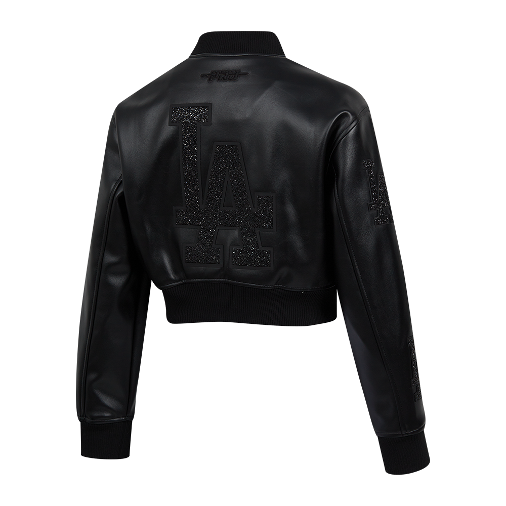 Women's Los Angeles Dodgers MLB Washed Crystalline Cropped Leather Var