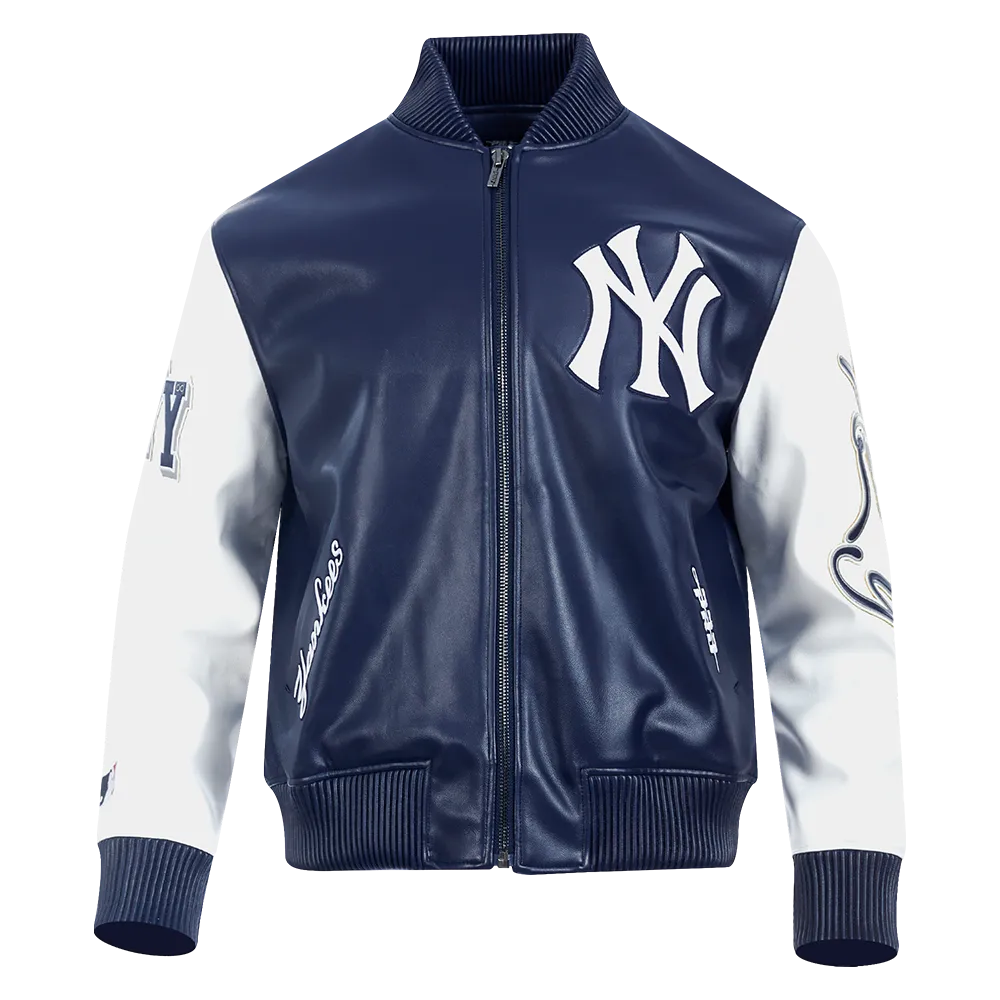 Men's New York Yankees City Signature Varsity Leather Jacket
