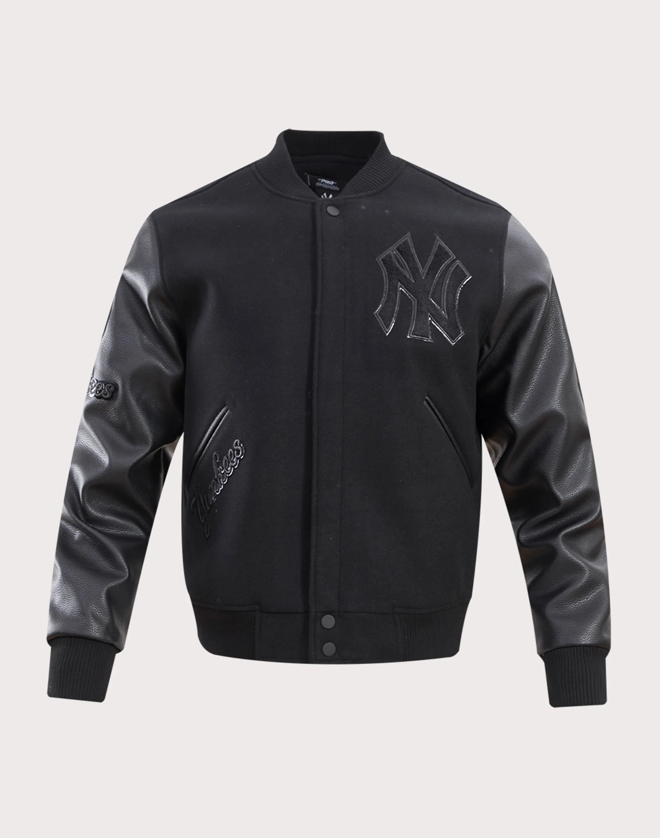 Men's MLB New York Yankees Triple Black Varsity Jacket