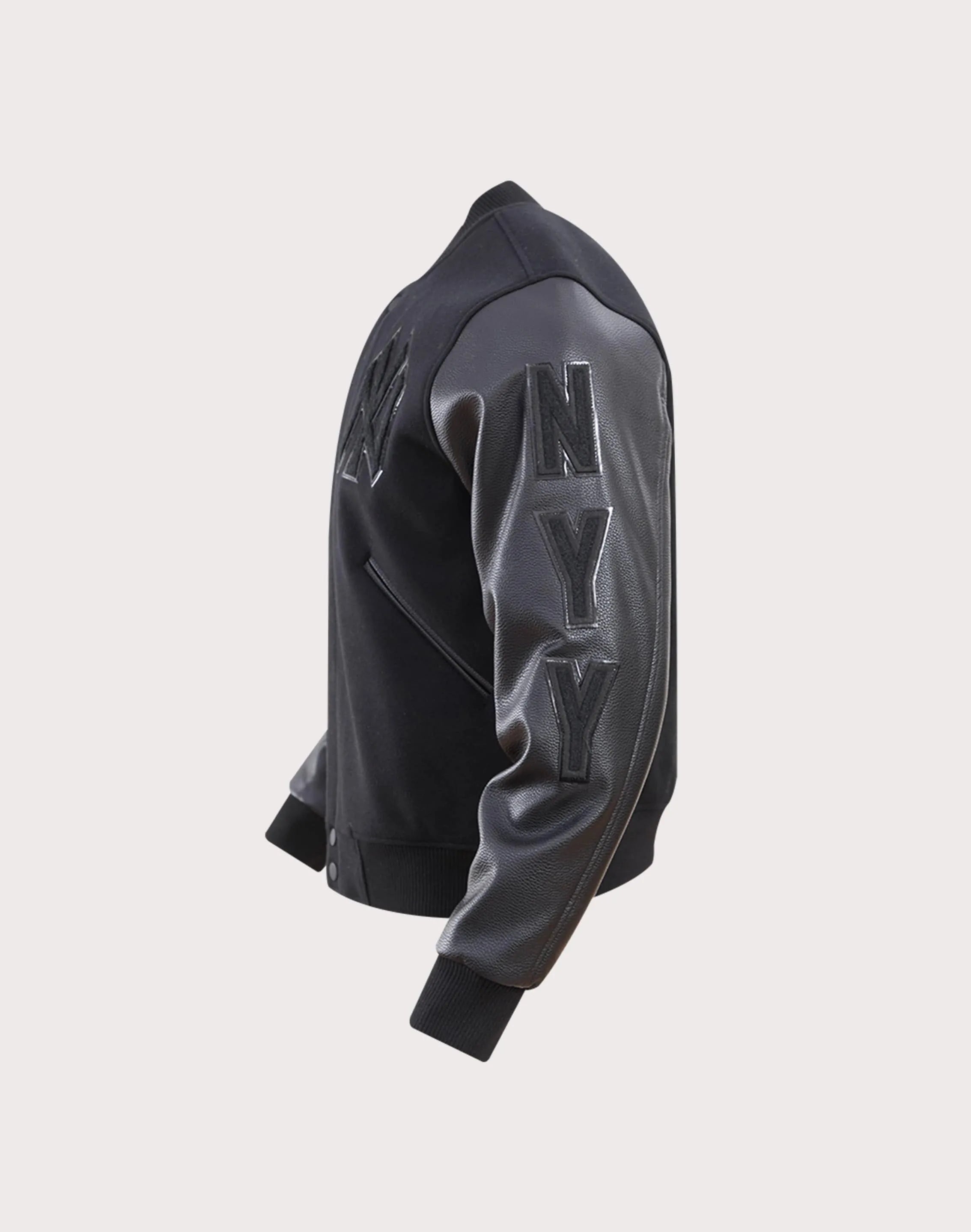 Men's MLB New York Yankees Triple Black Varsity Jacket