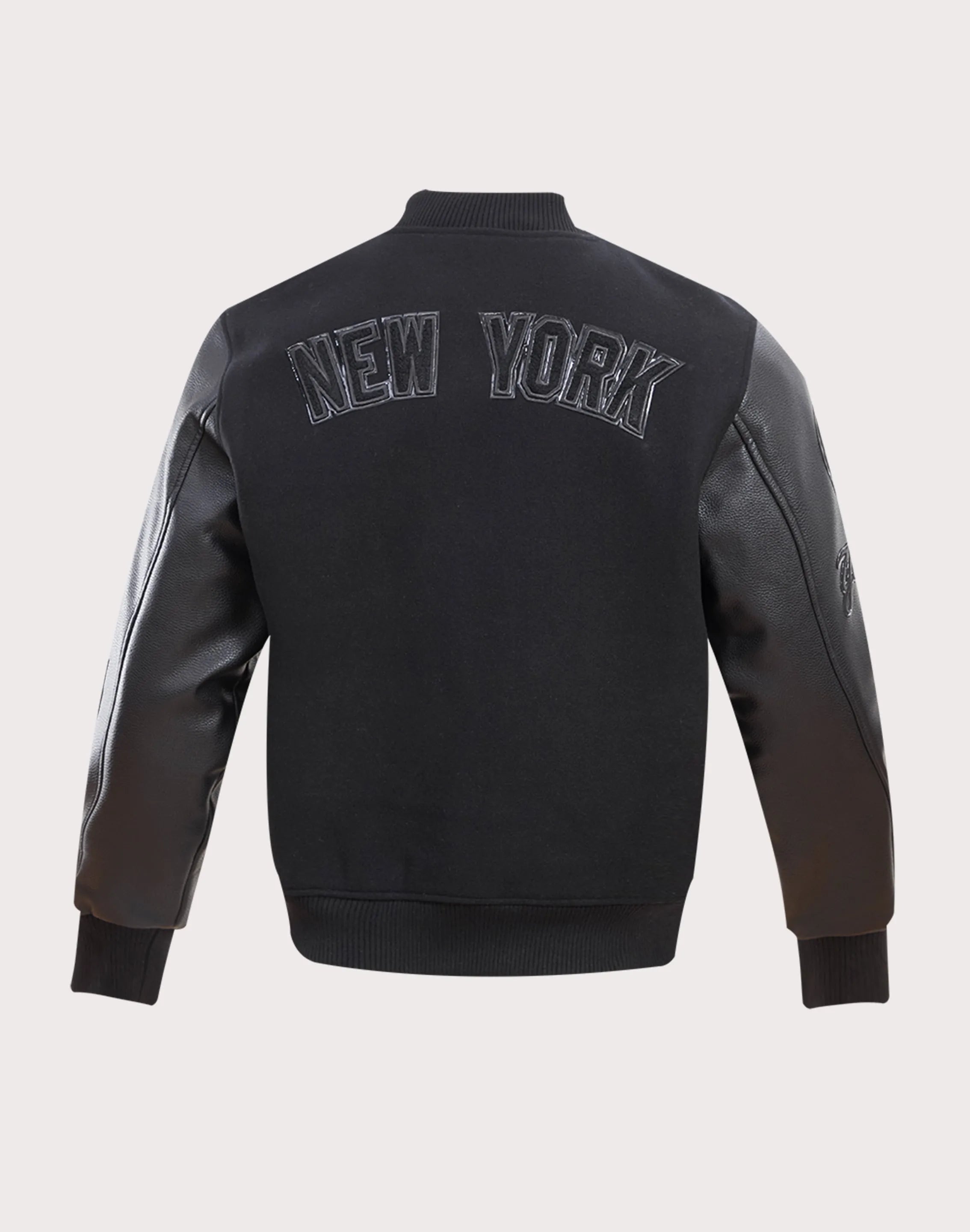 Men's MLB New York Yankees Triple Black Varsity Jacket