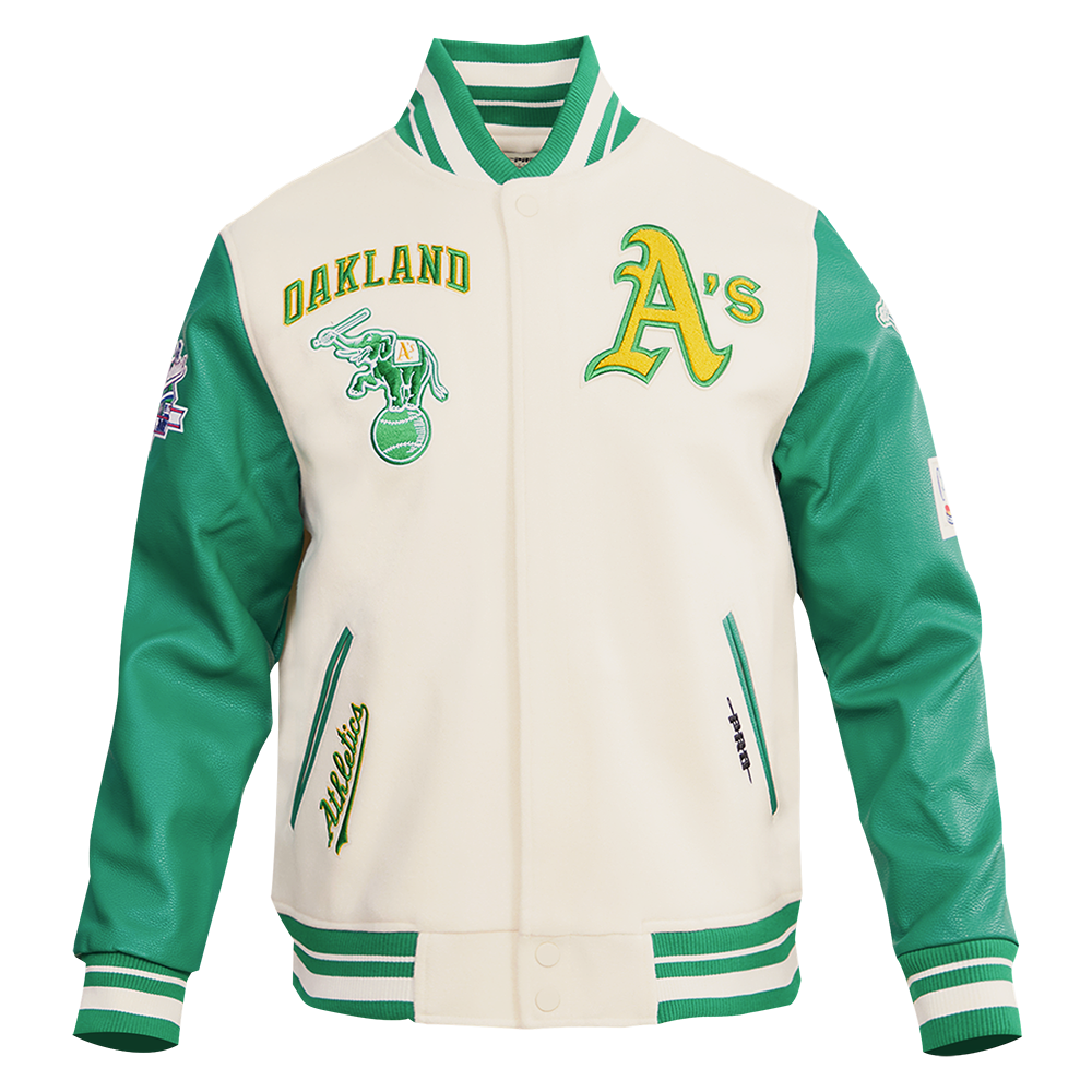 Men's Oakland Athletics MLB Retro Classic Rib Wool Varsity Jacket