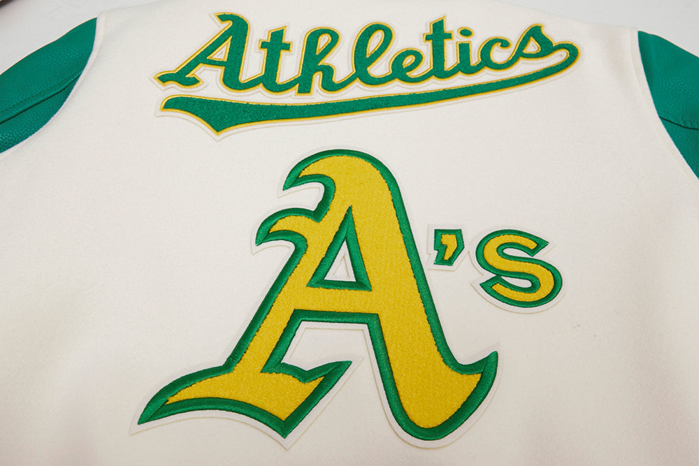 Men's Oakland Athletics MLB Retro Classic Rib Wool Varsity Jacket