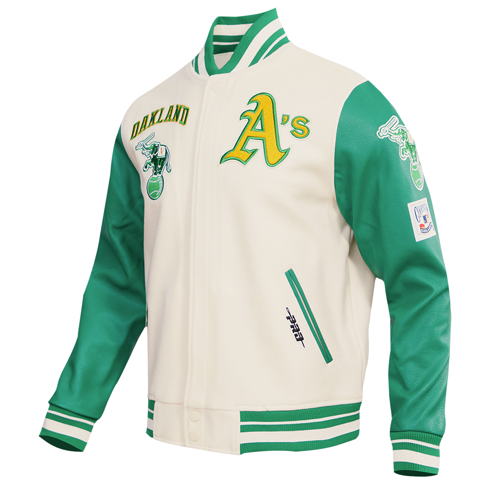 Men's Oakland Athletics MLB Retro Classic Rib Wool Varsity Jacket