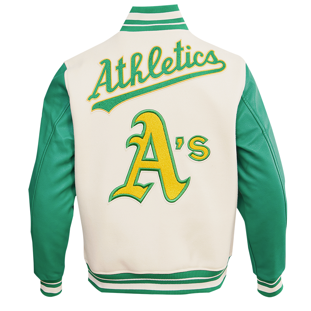 Men's Oakland Athletics MLB Retro Classic Rib Wool Varsity Jacket