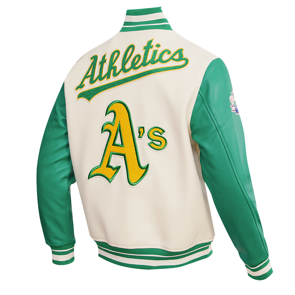 Men's Oakland Athletics MLB Retro Classic Rib Wool Varsity Jacket