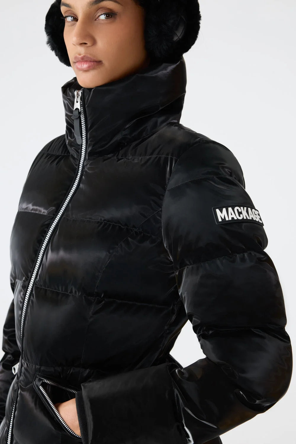 Women's MADALYN-GLO High-Gloss Down Jacket With Removable Hood