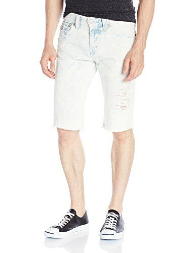 Men's Ricky Bleached Distressed Destruct Ripped Denim Jean Shorts