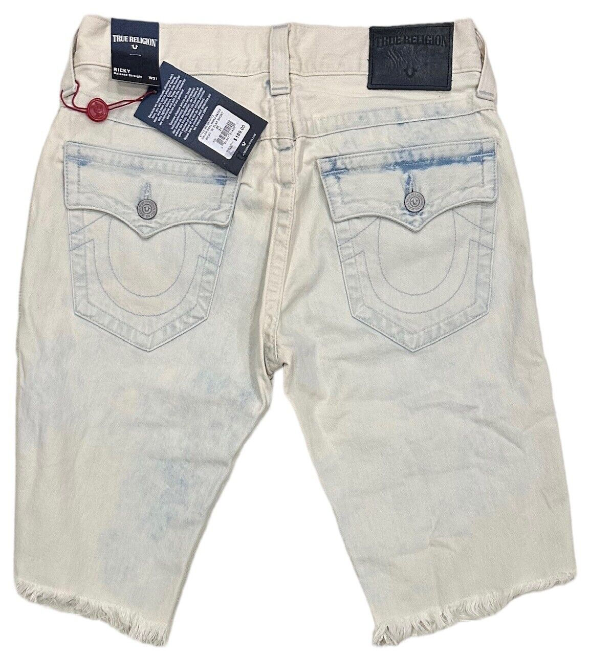 Men's Ricky Bleached Distressed Destruct Ripped Denim Jean Shorts