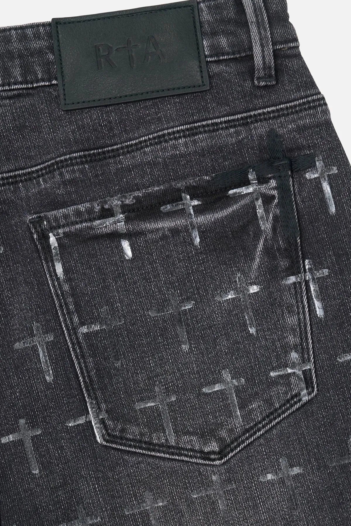 Men's Bryant Noir Coated Grey Denim Jean Pant