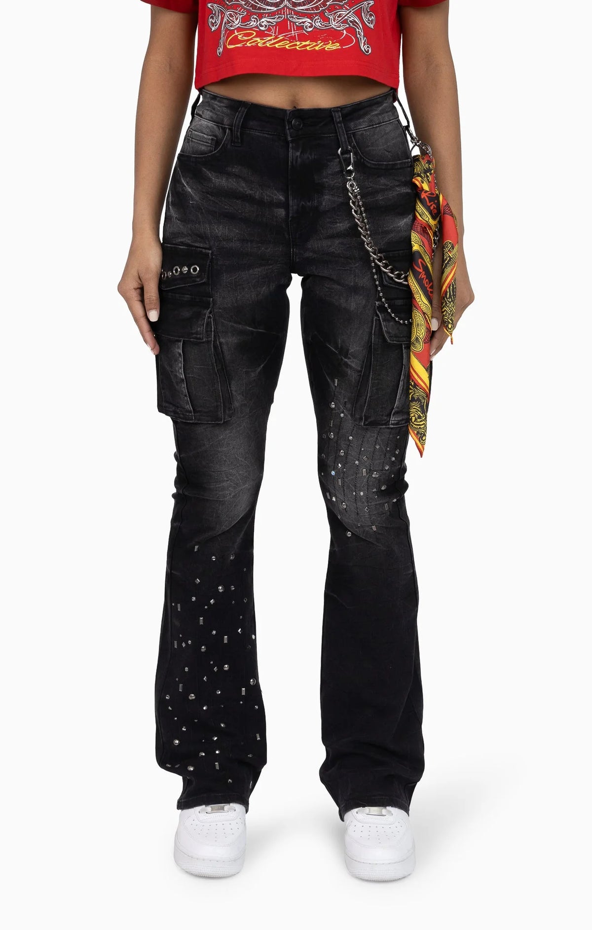 Women's Puff Print Embellish Outfit