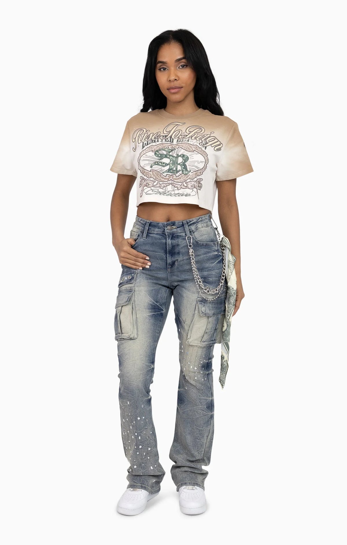 Women's Chain Scarf Utility Pant