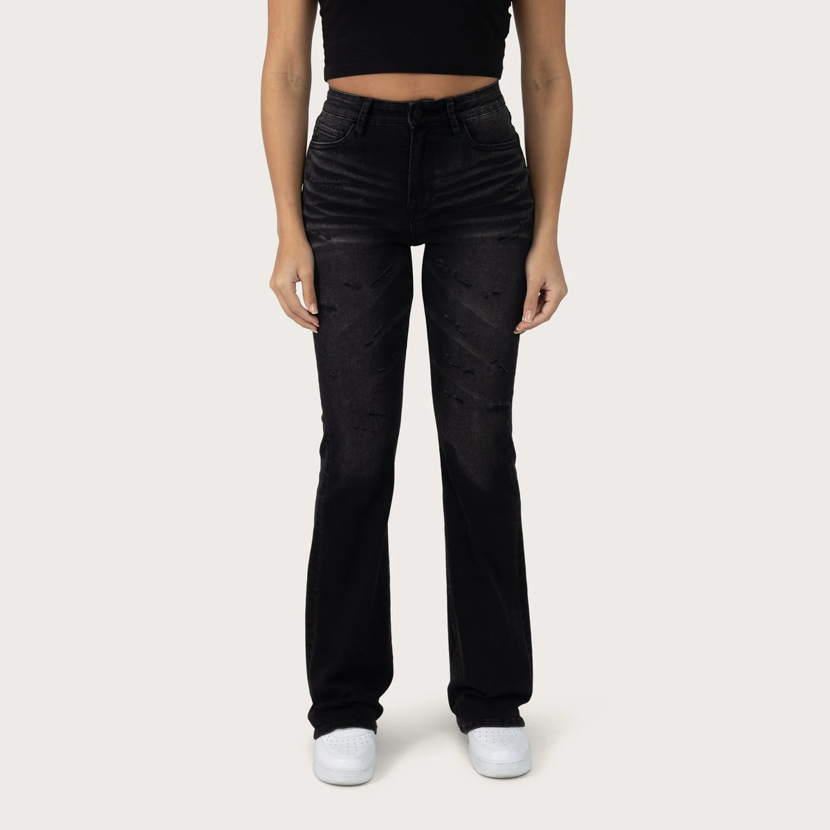 Women's High Rise Bootcut Washed Jeans Pant