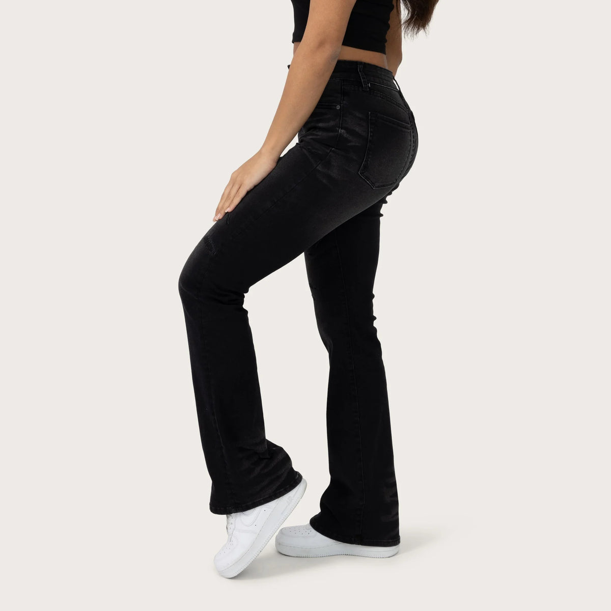 Women's High Rise Bootcut Washed Jeans Pant