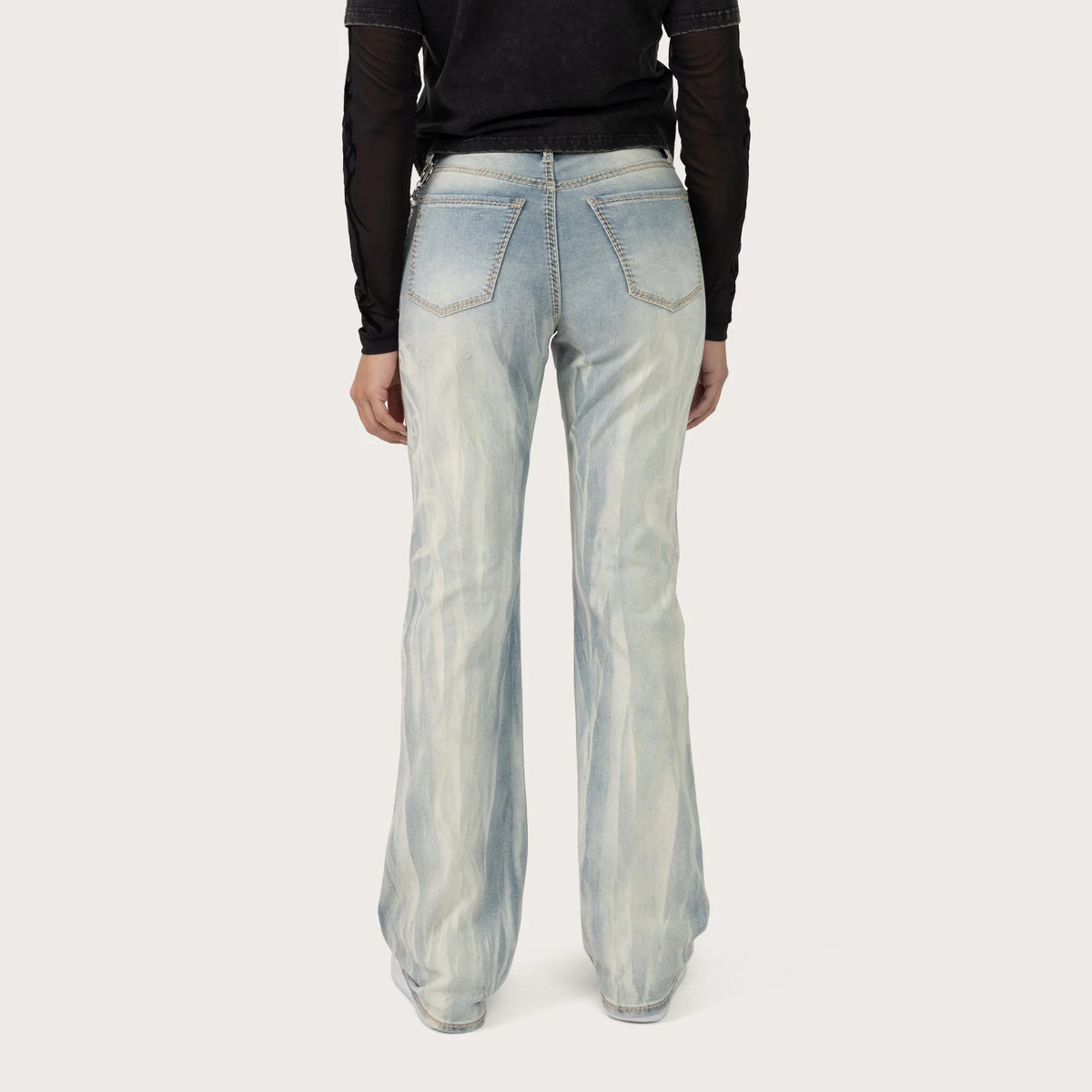 Women's Flock Denim Flame Streetwear Set