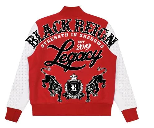 Men's Black Reign Rhinestone Varsity Jacket
