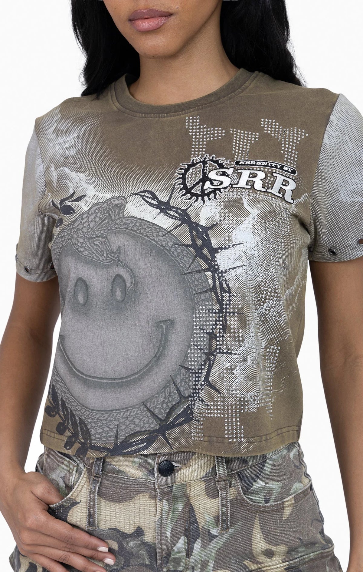 Women's Twill Patch Printed T-Shirt
