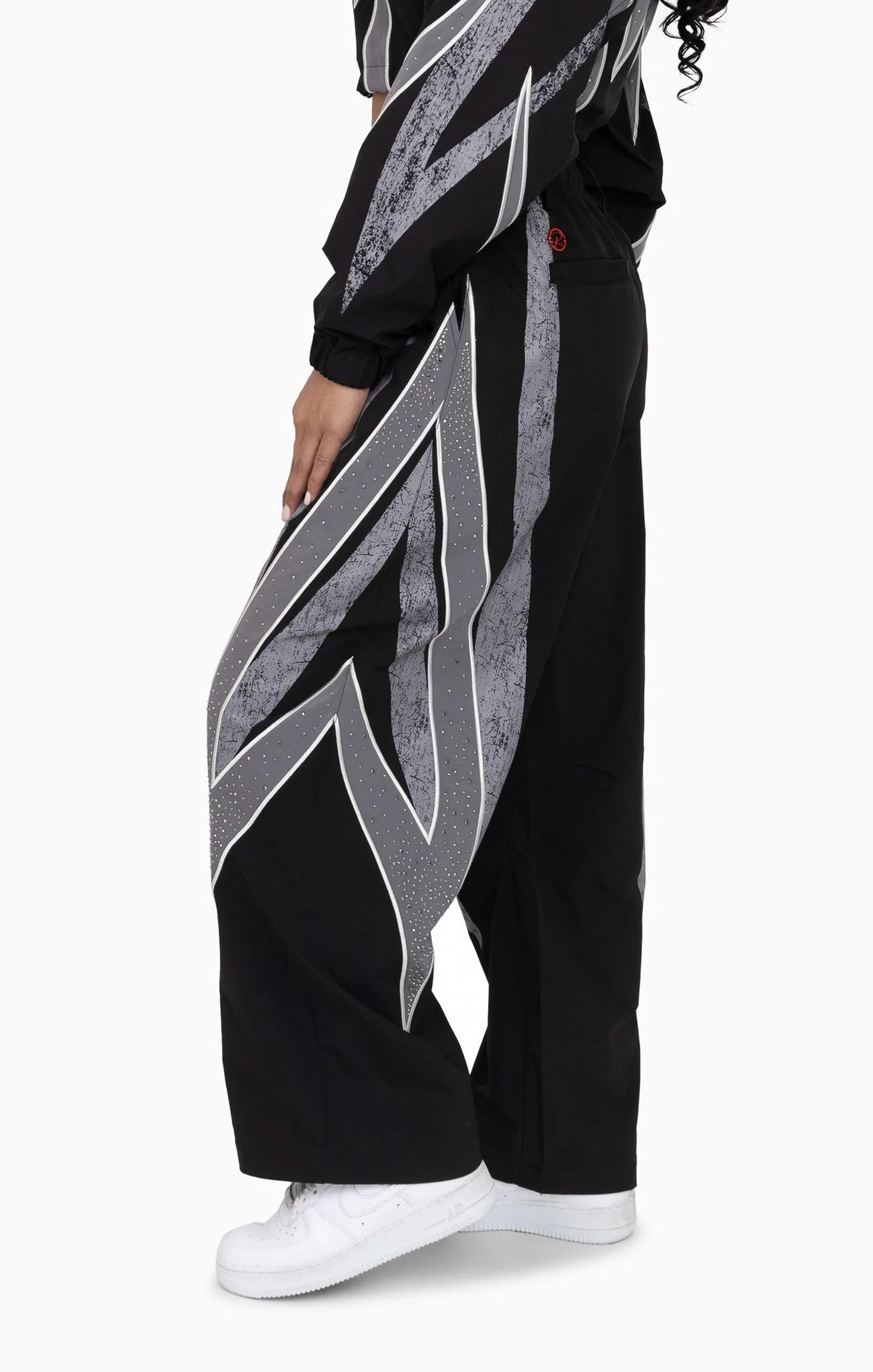Women's Rhinestone Panel Windbreaker Outfit