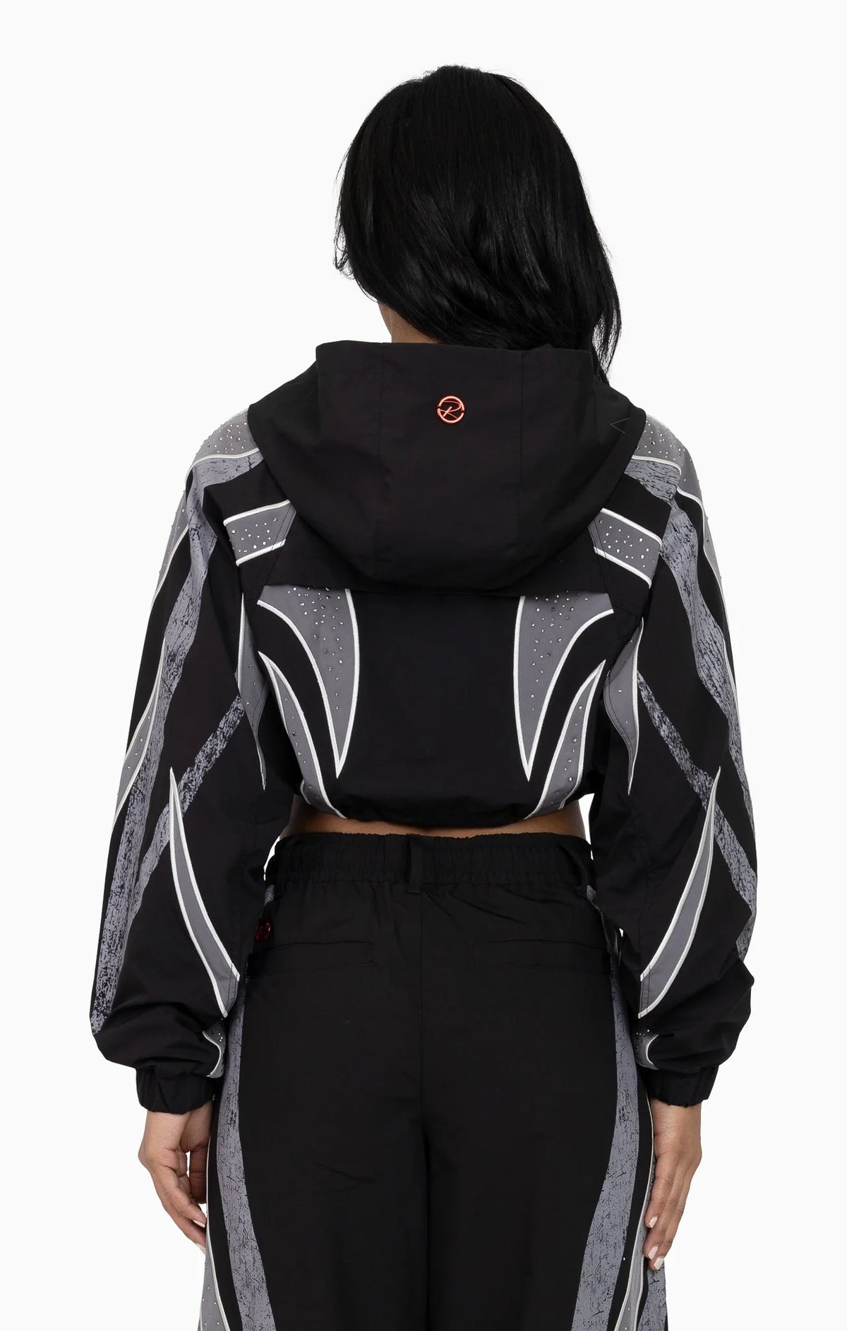 Women's Rhinestone Panel Windbreaker Outfit