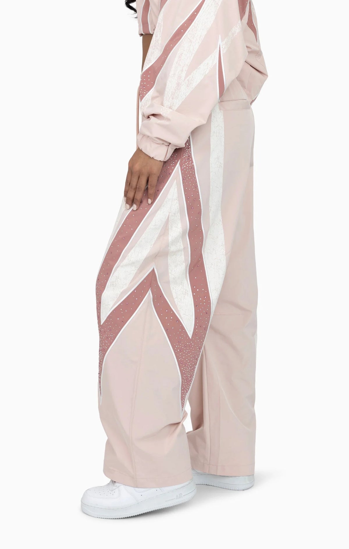 Women's Rhinestone Panel Windbreaker Outfit